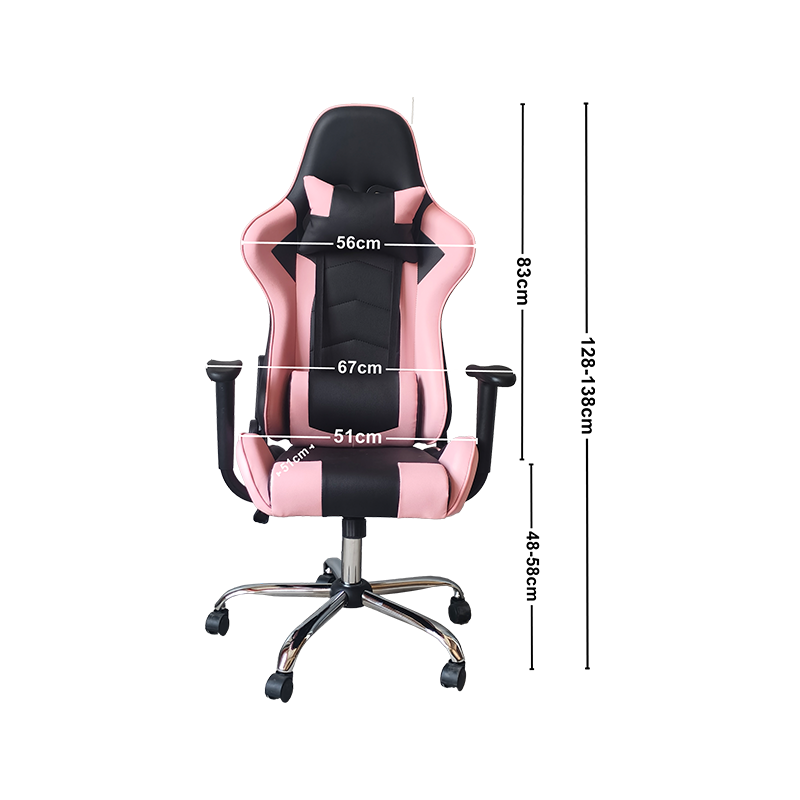 Reka Bentuk Jahitan Hitam dan Pink Bahan Berkualiti Tinggi Kerusi Permainan Biasa